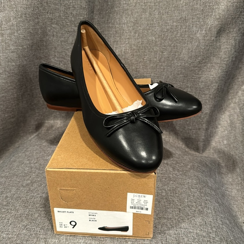 J Crew ballet flats BF082 size 9 Black NIB